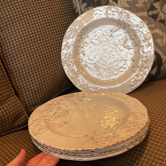 Rustic Crackle Melamine Dinner Plates - Picture 3 of 3